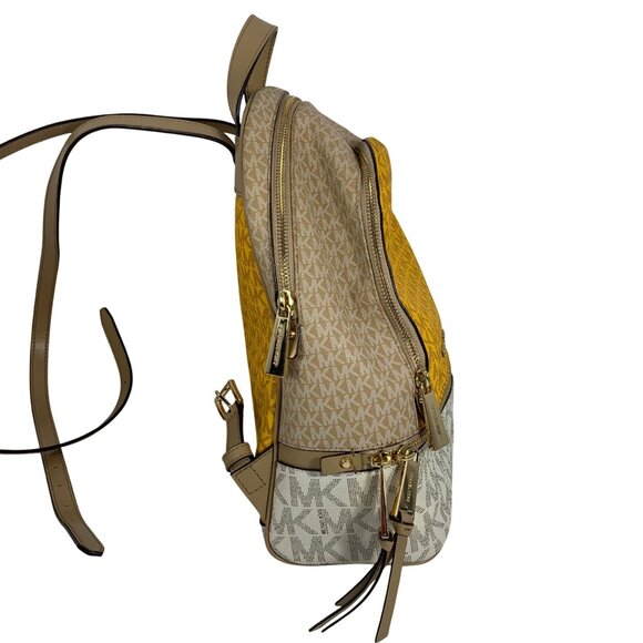 MICHAEL KORS Rhea Medium Color-Block Signature Logo Backpack EUC - Picture 5 of 12
